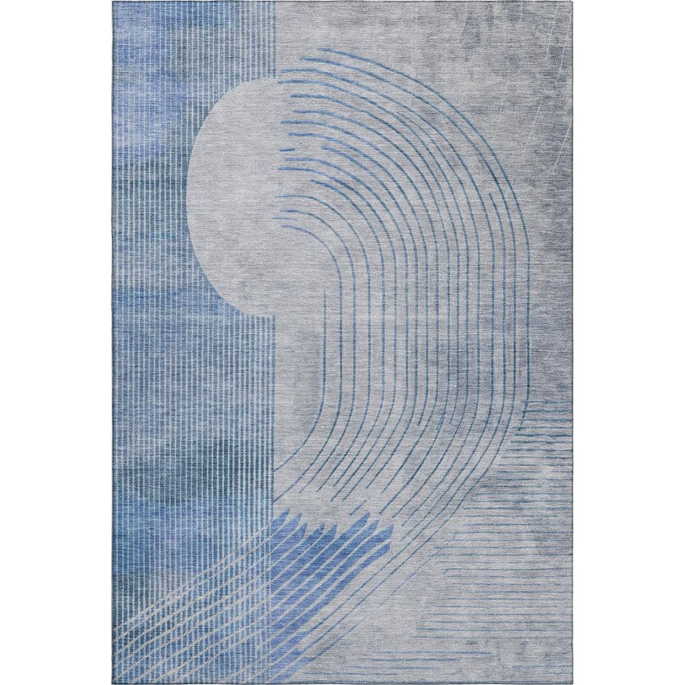 Mayfield Premium Machine Washable Abstract AMF2003 Blue 8 ft. x 10 ft. Area Rug price history on PriceWatchPro