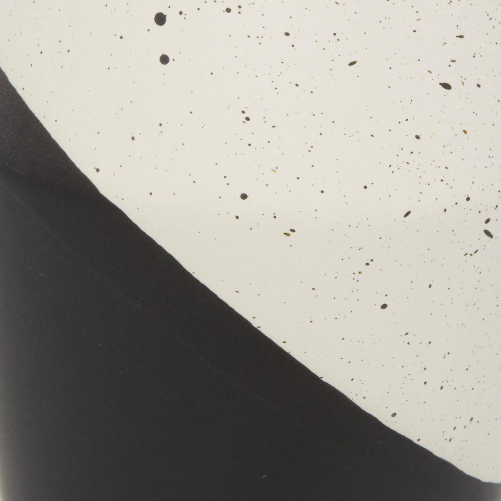 Medium Black and White Ceramic Color Block Bud Vase
