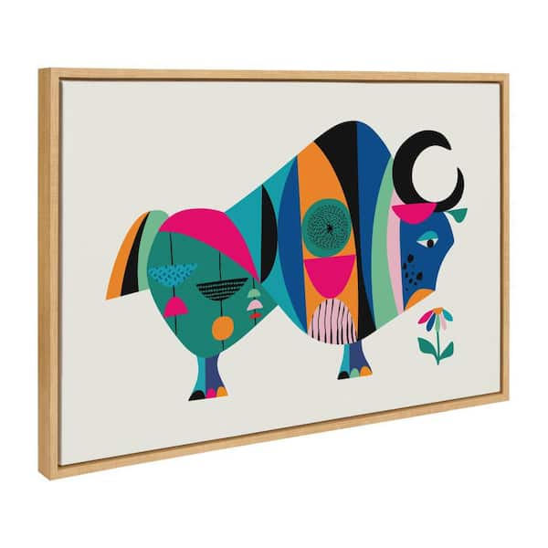 Kate and Laurel Sylvie MCM Ox by Rachel Lee Framed Art Print 23 in. x 33 in.
