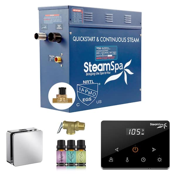 Oasis Series 9000-Watt Steam Generator with Continuous Steam Fully Wireless Control and Auto-Drain in Chrome
