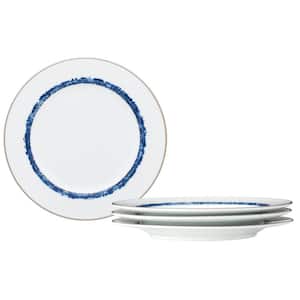 Blue Rill 6.5 in. (Blue) Porcelain Bread and Butter Plates, (Set of 4)