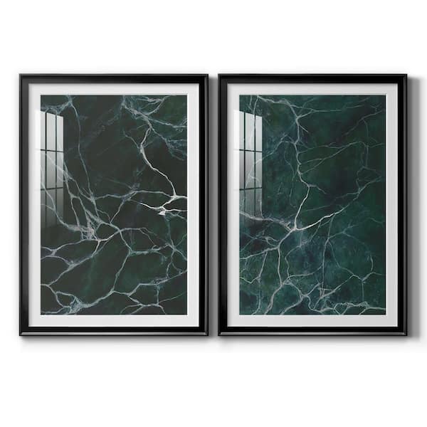Wexford Home Jade Marble I by Wexford Homes 2-Pieces Framed Abstract Paper Art Print 42.5 in. x30.5 in.
