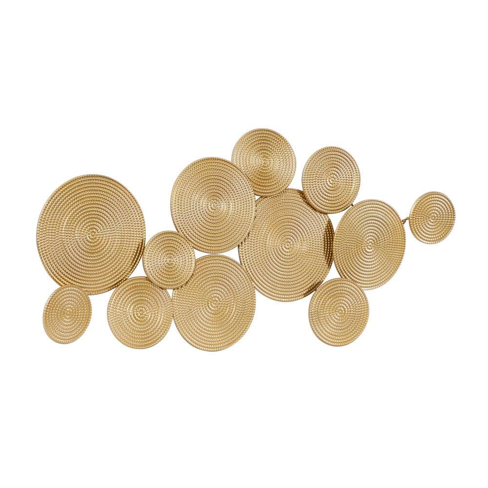 Gold Circular Iron Bohemian Wall Sculpture