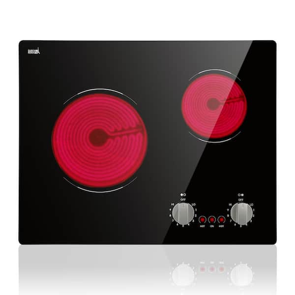 21 in. 2 Burners Electric Cooktop 3700-Watt Apartment Electric Stove Top Double Radiant