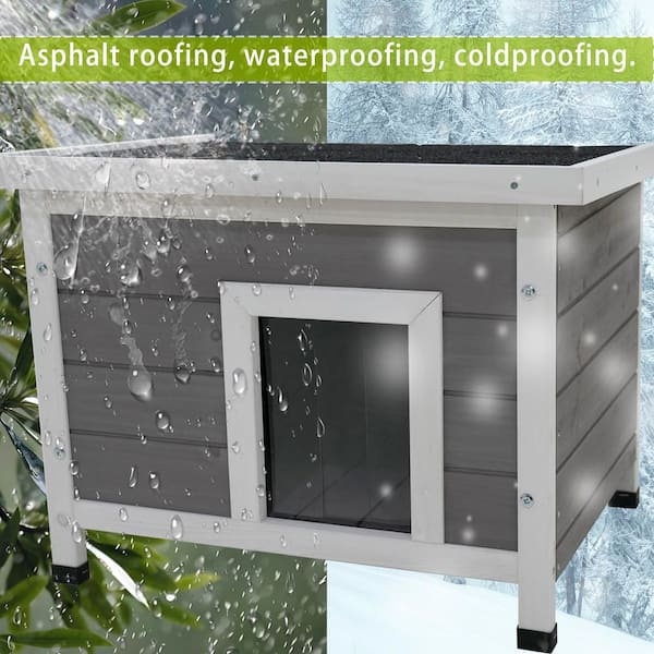 Outdoor Indoor Cat Litter Box Cat House Waterproof Feral Kitty Shelter for Bunnies, Cats, Dogs and Other Small Animals