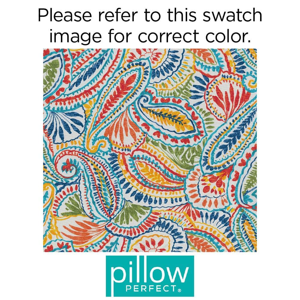Vibrant Paisley Outdoor Square Throw Pillow Set, 2-Pack