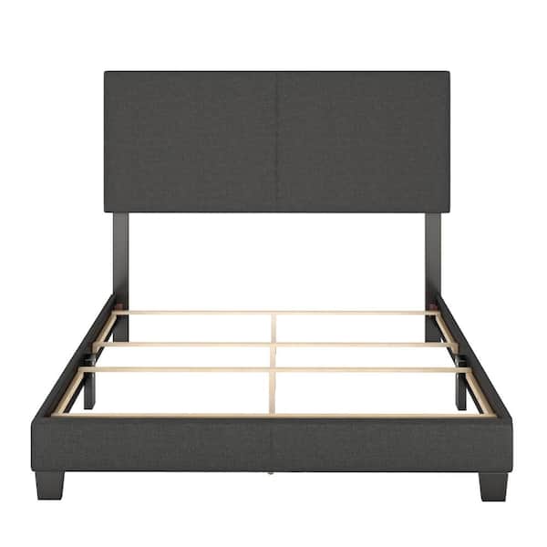 Boyd Sleep Milan Upholstered Linen Platform Bed, Full, Black