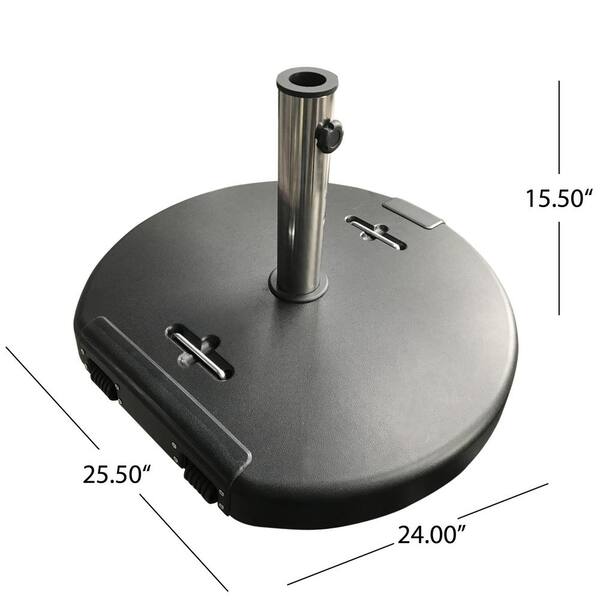 Noble House Mota 120 37 Lbs Concrete Patio Umbrella Base In Black 42183 The Home Depot