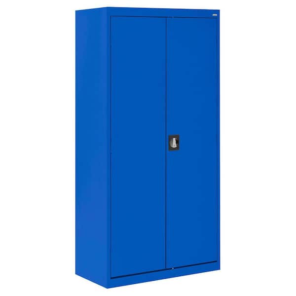 Elite Series 36 in. W x 72 in. H x 24 in. D 22-Gauge 6-Shelf Steel Freestanding Combination Storage Cabinet in Blue