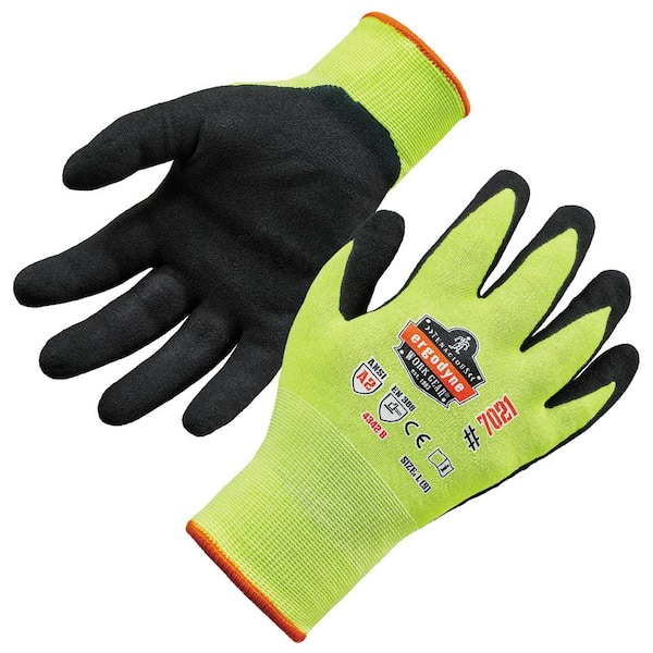 Ergodyne ProFlex 7021 Large Hi-Vis Nitrile Coated Cut-Resistant Gloves (144-Pairs)