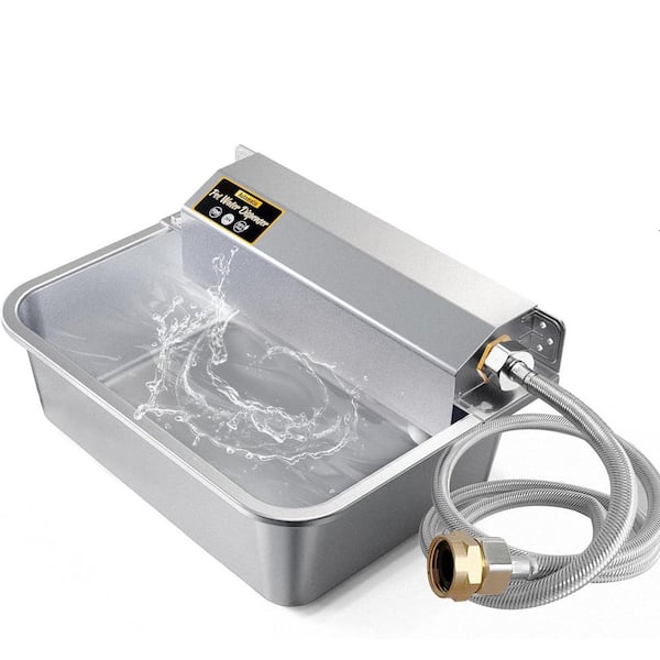 Automatic Dog Water Dispenser 2 Gal. 304 Stainless Steel Large Anti Tip Wide Mouth Auto Fill Indoor Outdoor