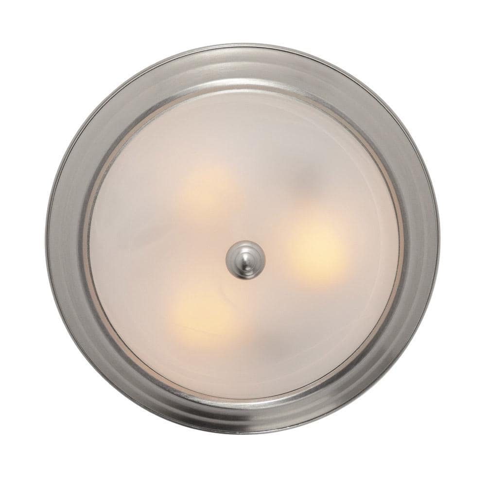 15" Satin Platinum Glass Flush Mount Ceiling Light