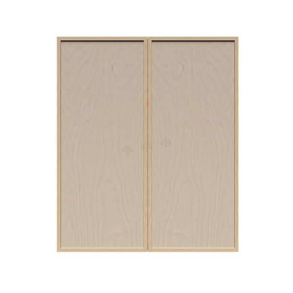 Slim Shaker Assembled 30 in. W x 42 in. H x 12 in. D Wall Kitchen Cabinet in Natural Wood