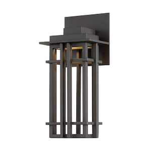 Nest 12 in. Bronze Integrated LED Outdoor Wall Sconce, 3000K