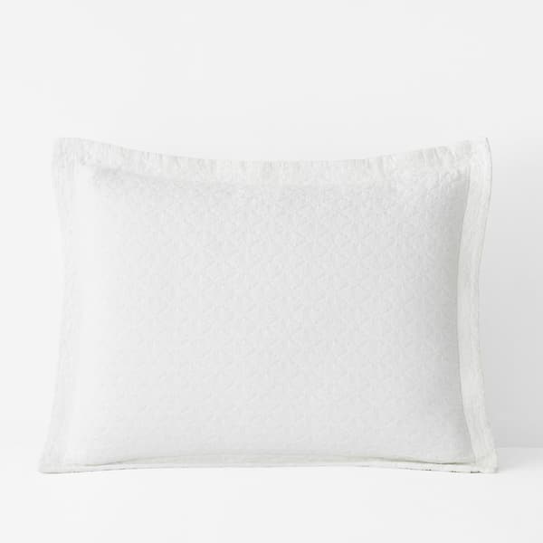 The Company Store Beekman Matelasse White Cotton Standard Sham