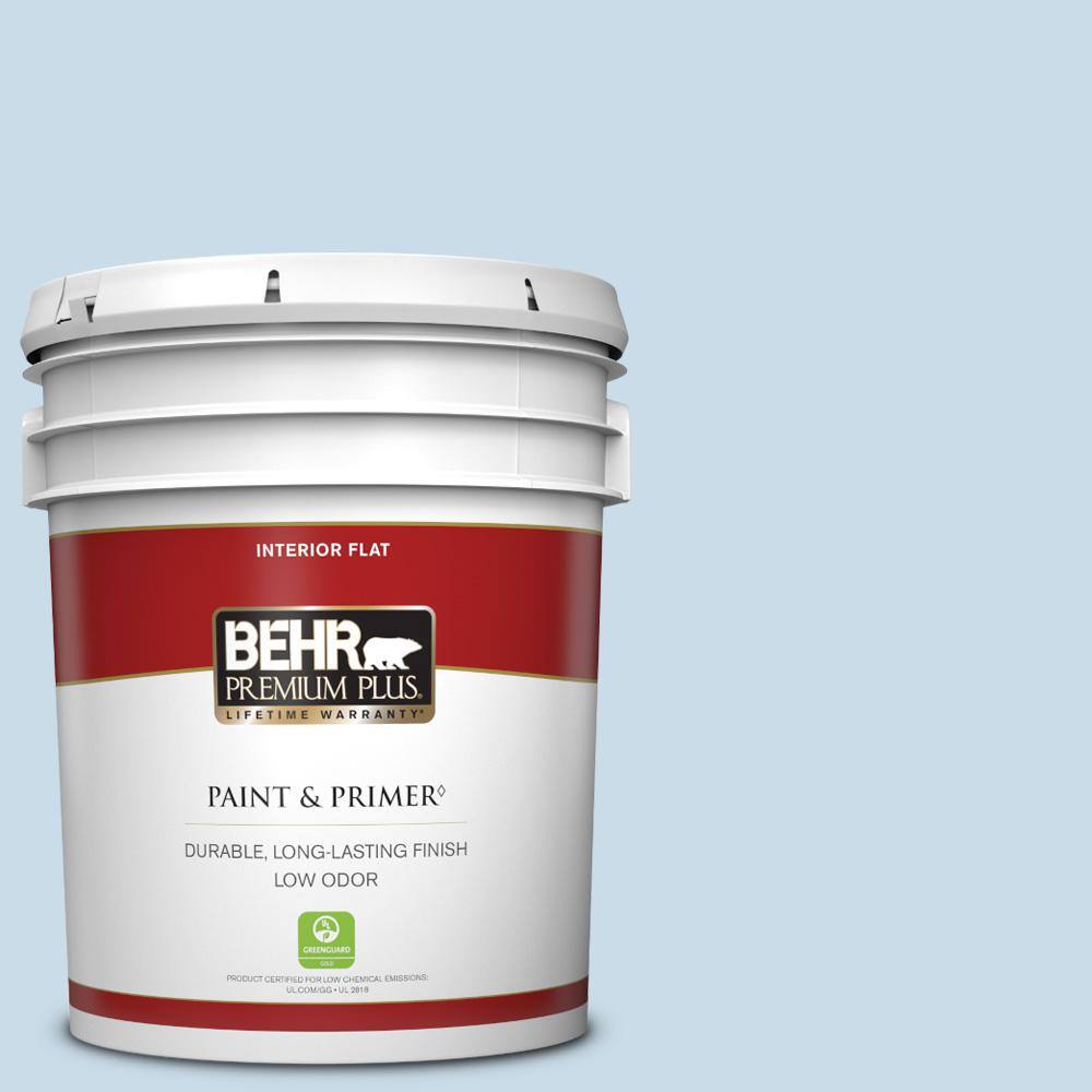 BEHR PREMIUM PLUS 5 gal. M5101 Blue Me Away Flat Low Odor Interior