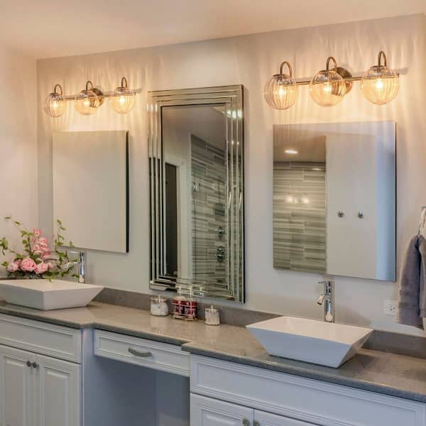 LLHZSY Miraletto 22.64 in. 3-Light Brass Bathroom Vanity Light