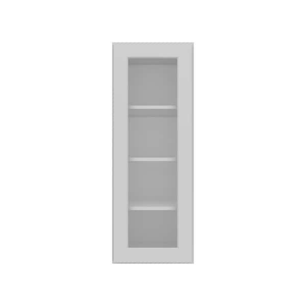 HOMLUX 15 in. W x 12 in. D x 42 in. H in Shaker Dove Ready to Assemble Wall Kitchen Cabinet with No Glasses