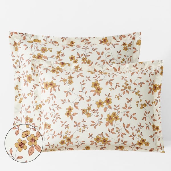 The Company Store Company Cotton Remi Ditsy Floral Rust Cotton Percale  Standard Sham 51080F-STD-RUST - The Home Depot
