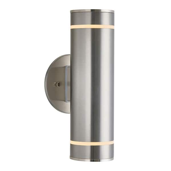 Artika C7 Stainless Steel Modern Outdoor Hardwired Garage and Porch Light Cylinder Sconce