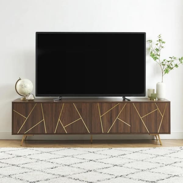 Dark Walnut 75 in. TV Stand Fits TVs up to 85 in.