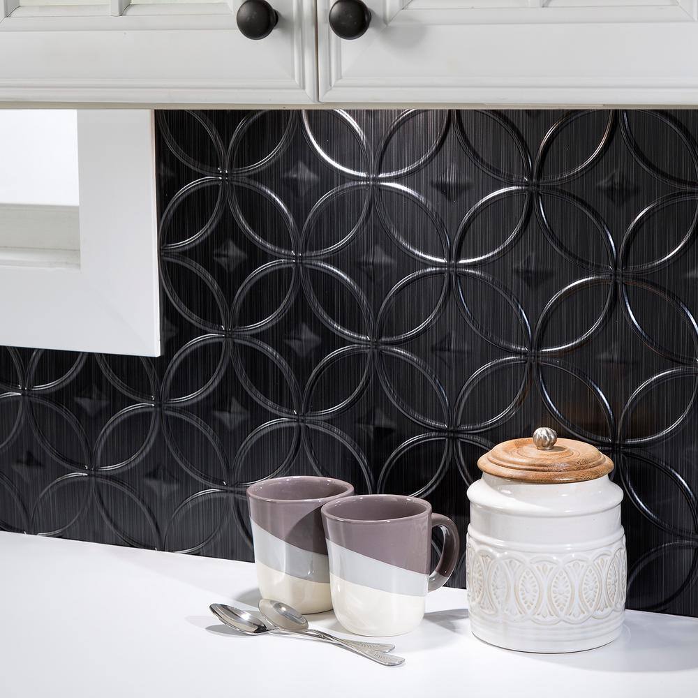 Brushed Onyx Black Vinyl 18in x 24in Backsplash Panel