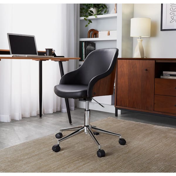 LumiSource Bacci Faux Leather Adjustable Office Chair in Brown