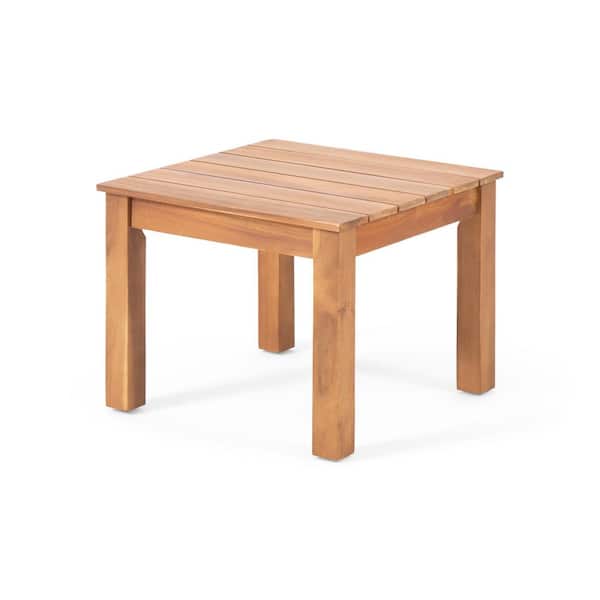 Avex Brown Square Wood 15 in. H Outdoor Side Table