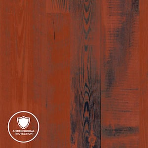 8 in. x 10 in. Laminate Sheet Sample in Rancho Red Pine with Virtual Design Gloss Line Finish