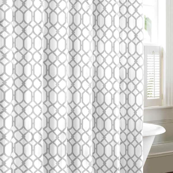 Tommy Bahama Stown Trellis Gray, Tommy Bahama Shower Curtain Rings