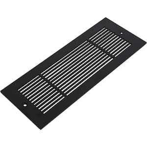 Royal Series 10 in. x 4 in. Black Steel Vent Cover Grille for Home Floors and Walls with Mounting Holes