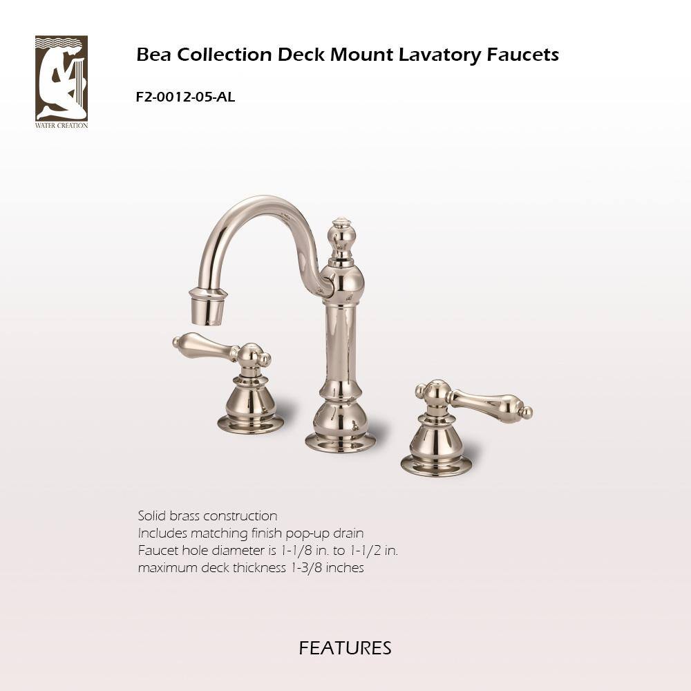Polished Nickel Vintage Widespread Bathroom Faucet with Lever Handles
