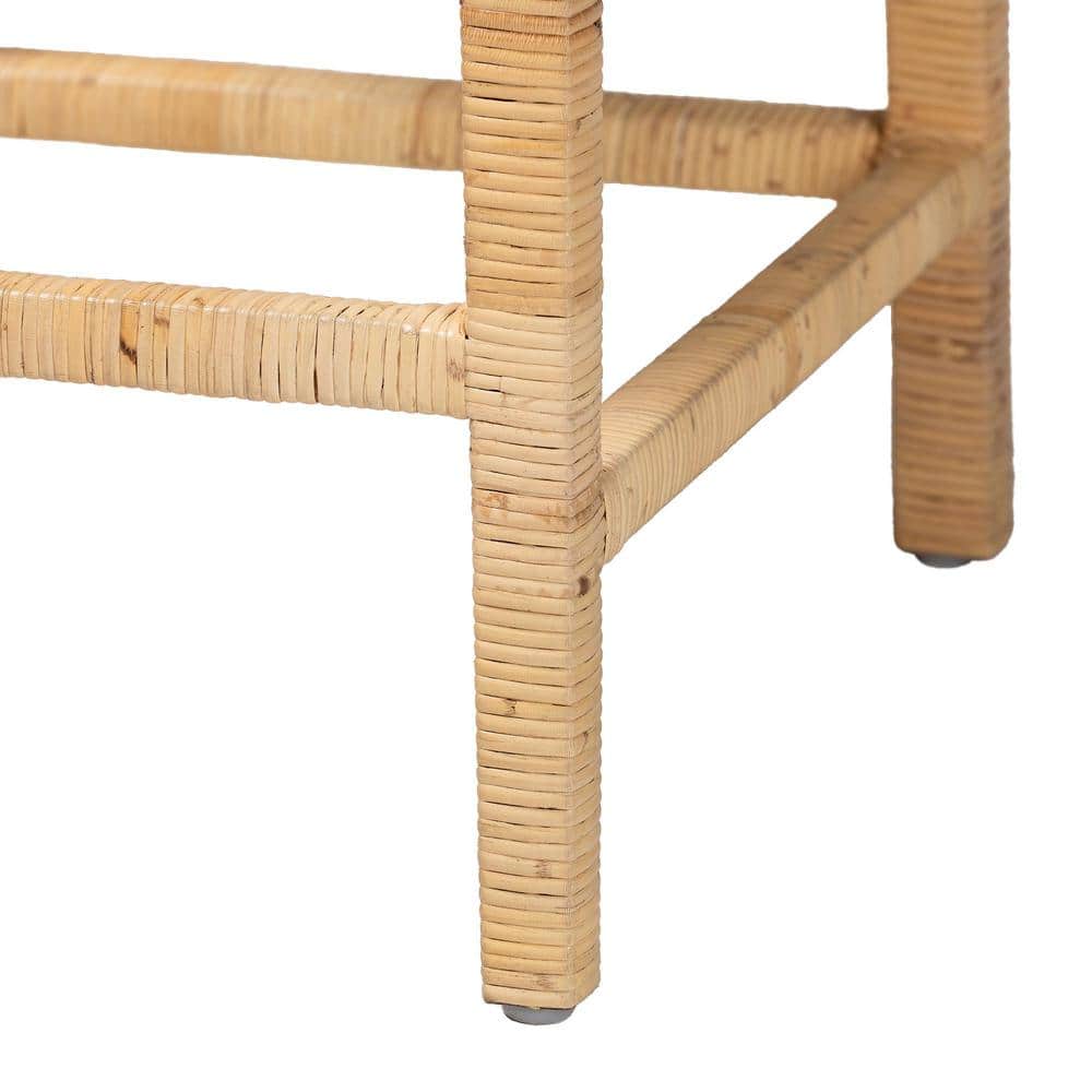 Sofia Handmade Natural Wood and Rattan 41" Counter Stool