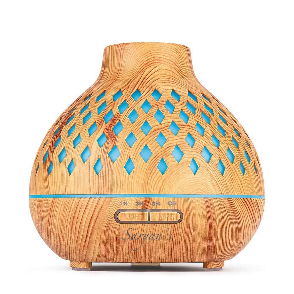 400 mlLight Wood Grain 7 Color LED Options Humidifier with Remote Control