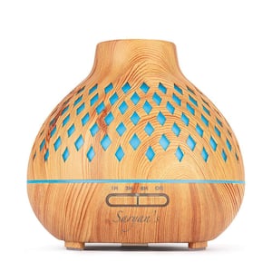 400 mlLight Wood Grain 7 Color LED Options Humidifier with Remote Control