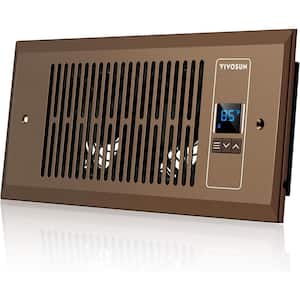120 CFM Wall Mounted Quiet Smart Register Booster Fan with Thermostat Control in Brown