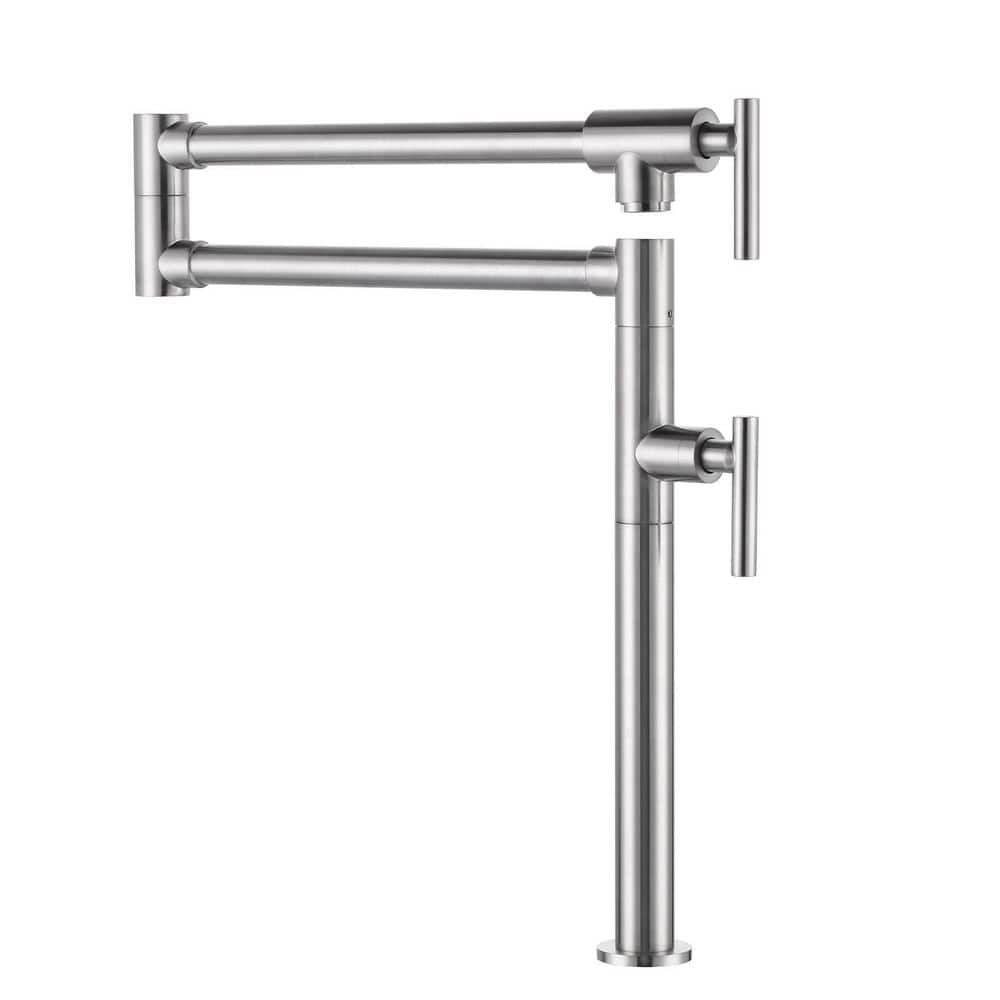 Premium Kitchen Pot Filler Faucet with 360° Swivel Durable Valve System and ABS Aerator in Brushed Nickel price history on PriceWatchPro