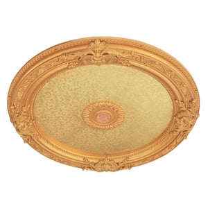 36 in. x 2.50 in. x 36 in. Golden Round Chandelier Polysterene Ceiling Medallion Moulding