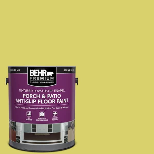 1 gal. #P340-4 Lime Tree Textured Low-Lustre Enamel Interior/Exterior Porch and Patio Anti-Slip Floor Paint
