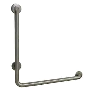 L-Shaped 24 in. x 1-1/4 in. Grab Bar in Brushed Nickel