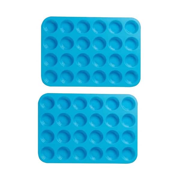 24-Cup Silicone Nonstick Muffin Pan Tray Food Grade BPA Free for Muffins Cupcakes Tarts 3pcs