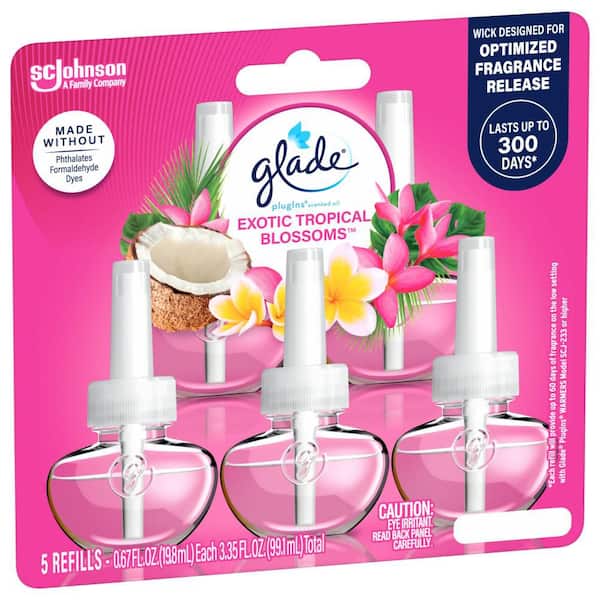 Glade - 3.35 fl. oz. Exotic Tropical Blossoms Scented Oil Plug-In Air Freshener Refill (5-Count)