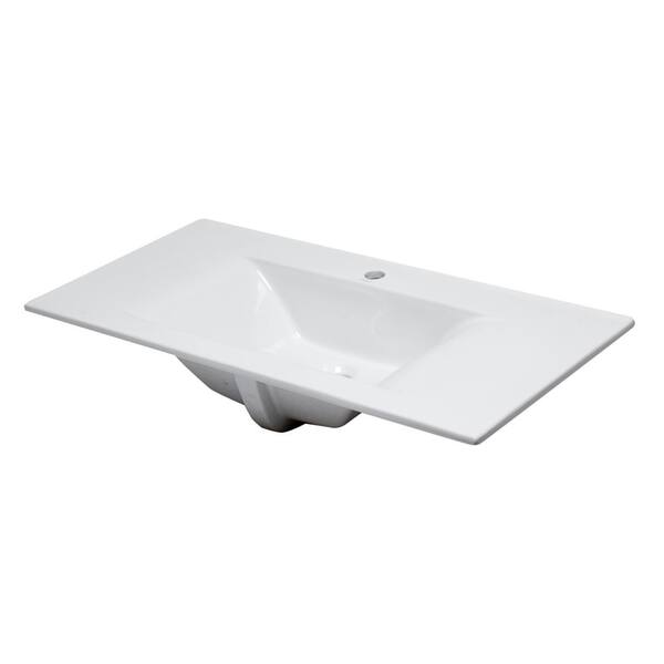 EAGO 7.6 in. Drop-In Sink Basin in White