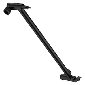 14 in. Adjustable Shower Arm Shower Head Extension in Matte Black