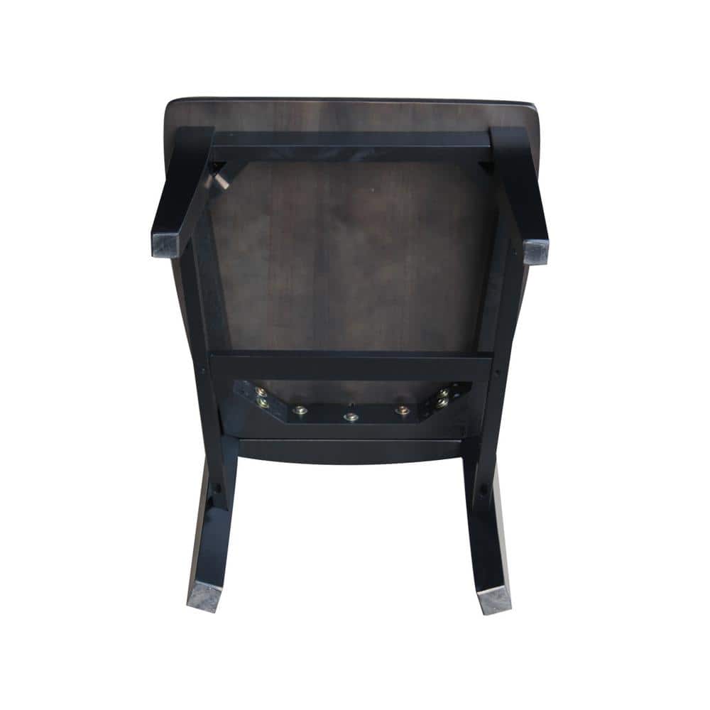 Cosmo High Slat-Back Solid Wood Side Chair in Coal Black