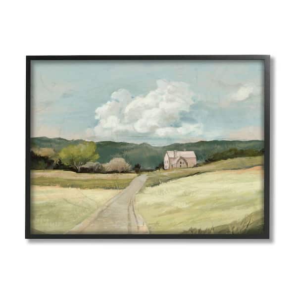 Stupell Industries "Road Leading Home Countryside Mountain Landscape" by Ziwei Li Framed Nature Wall Art Print 16 in. x 20 in.