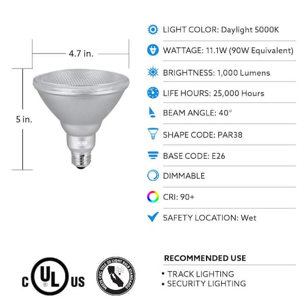 Feit Electric 90-Watt Equivalent PAR38 Dimmable CEC Title 20