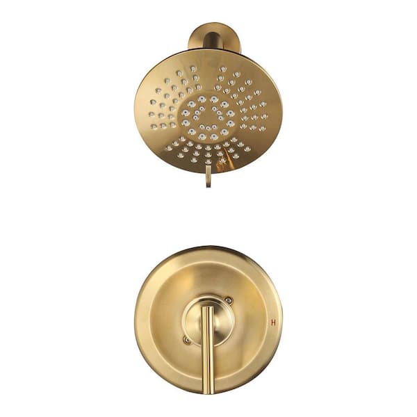 Single Handle 5-Spray Shower Faucet 1.8 GPM with Pressure Balance in Gold (Valve Included)