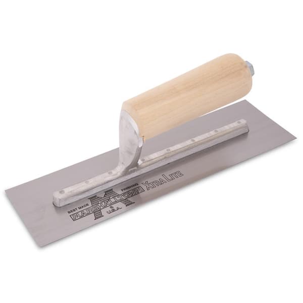 MARSHALLTOWN 10 in. x 3 in. Straight Wood Handle Finishing Trowel