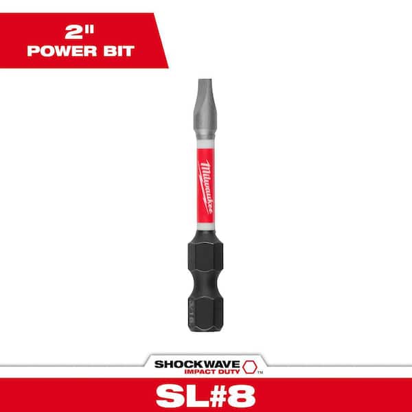 SHOCKWAVE Impact Duty 2 in. x 3/16 in. SL#8 Slotted Alloy Steel Screw Driver Bit (1-Pack)